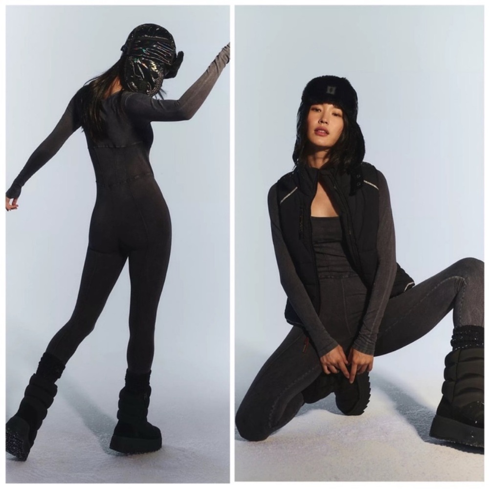 Fp movement by Free People Good Karma Corset Long Sleeve Onesie Jumpsuit Romper